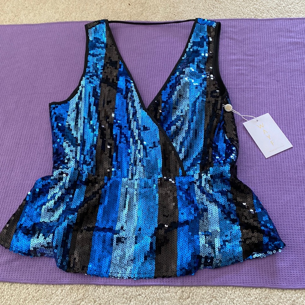 Wayf sequin peplum top